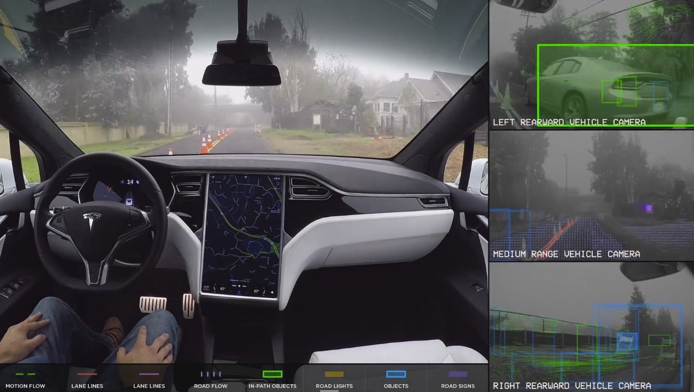 Tesla impresses me with its artificial intelligence. It can detect almost all objects. 